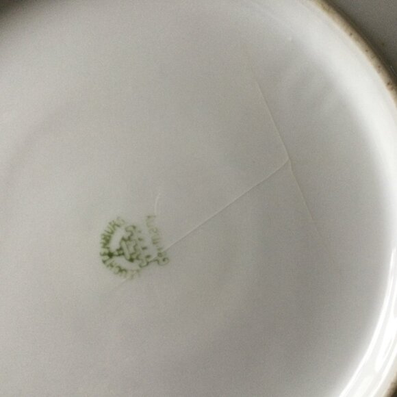 Vintage antique Leuchtenburg Germany porcelain plate gold scalloped berry floral - Picture 10 of 10